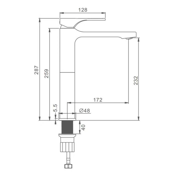Смеситель для раковины высокий Splenka золотой сатин S55.15.03