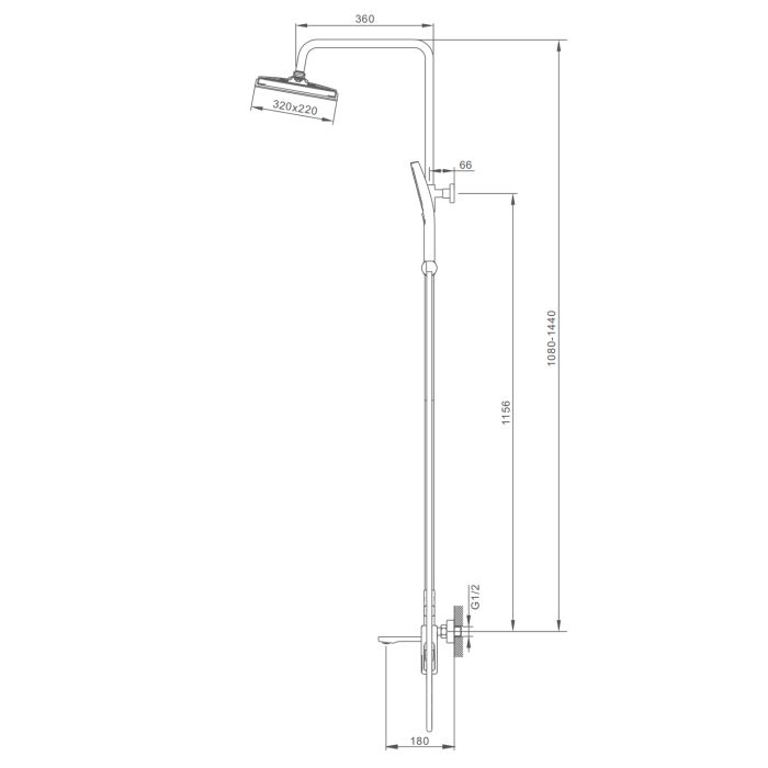 Душевая система Splenka золотой сатин S55.24.03